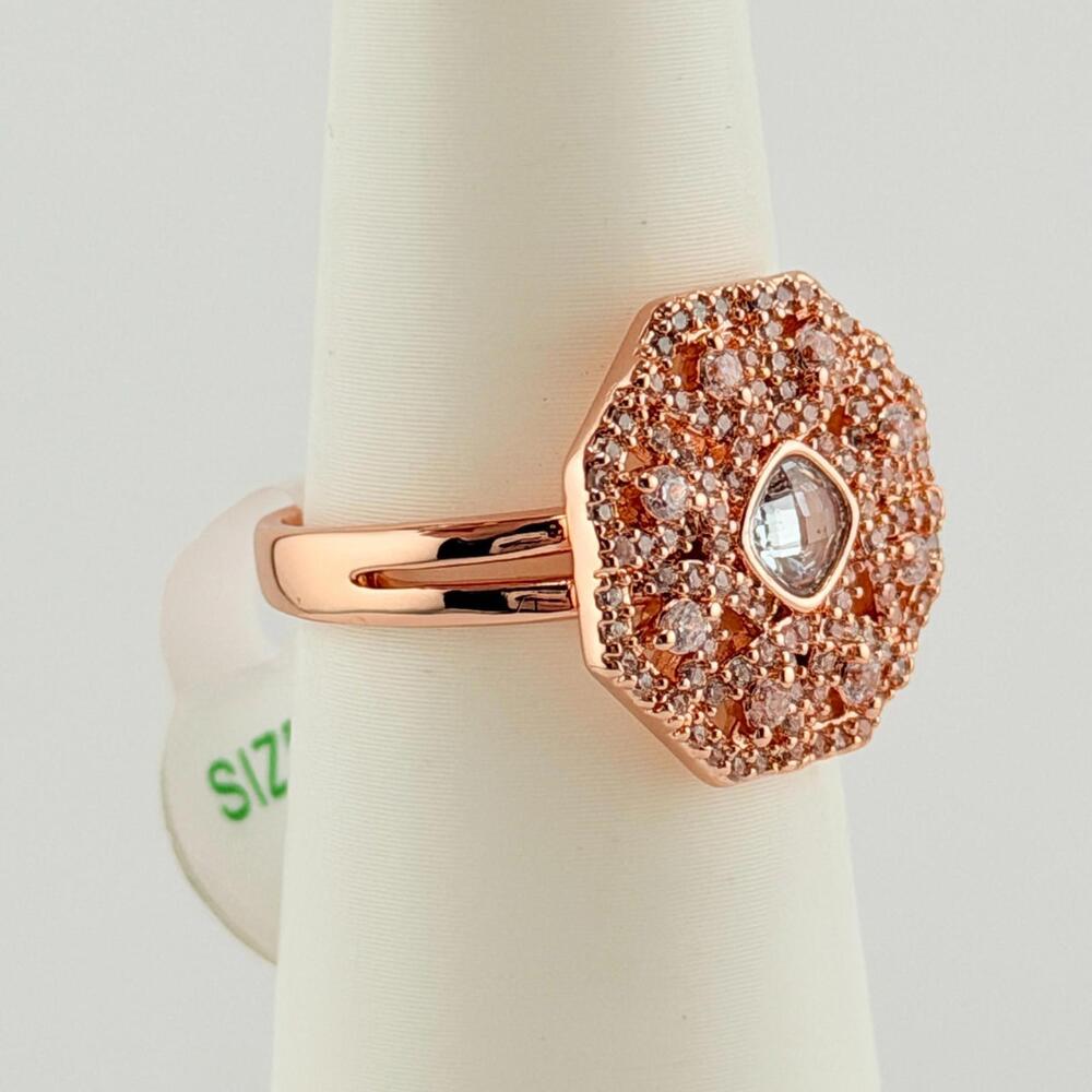 Bomb Party March 2026 Ring Sz 8 "The Jasmine Ring" Aquamarine Rose Gold - Picture 4 of 6